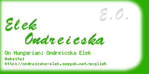 elek ondreicska business card